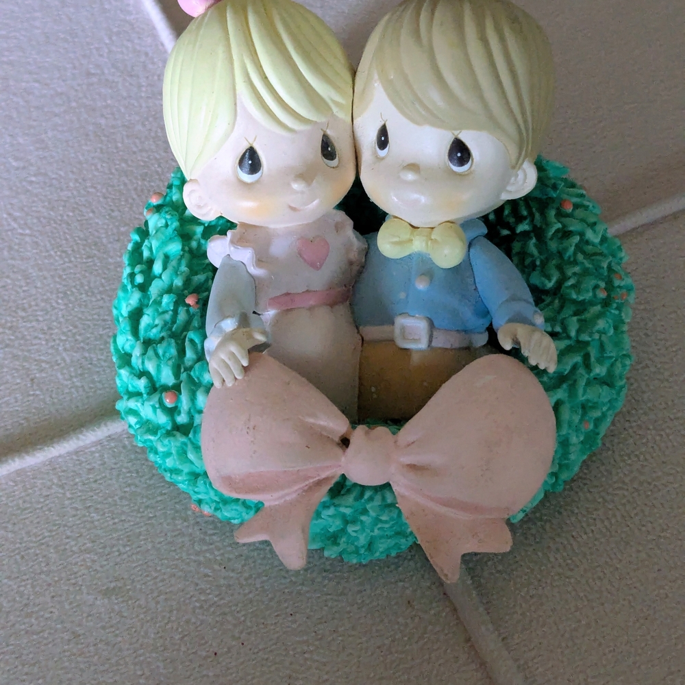 Cute Figurine with Pink and Green Accents